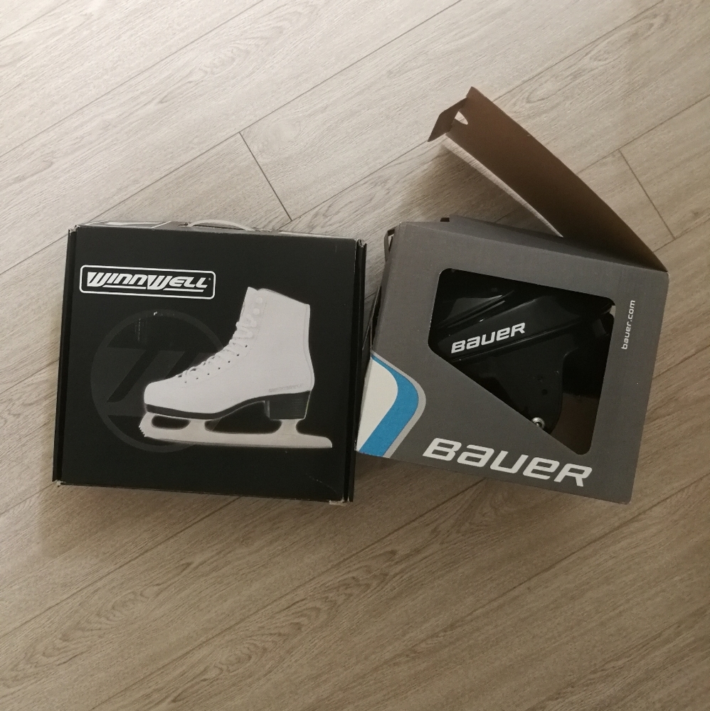 Kids/youth figure skates & helmet